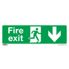 Worksafe® Fire Exit (Down) Safety Sign - Self-Adhesive Vinyl