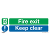 Worksafe® Fire Exit Keep Clear (Large) Safety Sign - Self-Adhesive Vinyl