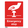 Worksafe® Emergency Stop Safety Sign - Self-Adhesive Vinyl