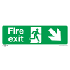 Worksafe® Fire Exit (Down Right) Safety Sign - Rigid Plastic
