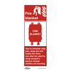 Worksafe® Fire Blanket Safety Sign, Self-Adhesive Vinyl - Pack of 10