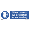 Worksafe® Wear Eye Protection When Welding Safety Sign, Self-Adhesive Vinyl - Pack of 10