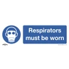 Worksafe® Respirators Must Be Worn Safety Sign, Self-Adhesive Vinyl - Pack of 10
