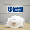 Worksafe® Masks Must Be Worn Safety Sign, Rigid Plastic - Pack of 10