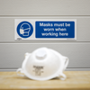 Worksafe® Masks Must Be Worn Safety Sign, Self-Adhesive Vinyl - Pack of 10