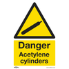 Worksafe® Danger Acetylene Cylinders Safety Sign, Rigid Plastic - Pack of 10