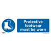 Worksafe® Protective Footwear Must Be Worn Safety Sign, Self-Adhesive Vinyl - Pack of 10