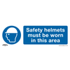 Worksafe® Safety Helmets Must Be Worn In This Area Safety Sign, Self-Adhesive Vinyl - Pack of 10