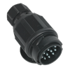 Towing Plug 13-Pin Euro Plastic 12V Twin Inlet