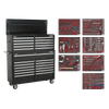 Superline PRO® Tool Chest Combination 23 Drawer with 446pc Tool Kit - Black