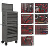 Superline PRO® Tool Chest Combination 14 Drawer with 446pc Tool Kit - Grey
