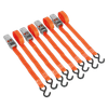 Ratchet Straps Polyester Webbing with S-Hooks 25mm x 4m 500kg Breaking Strength - 2 Pairs
