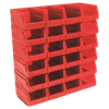 Plastic Storage Bin 105 x 165 x 85mm, Red - Pack of 24