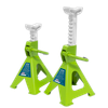 Ratchet Type Axle Stands (Pair) 2 Tonne Capacity per Stand - Hi-Vis Green