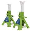 Ratchet Type Axle Stands (Pair) 3 Tonne Capacity per Stand - Hi-Vis Green