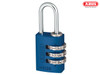 ABUS - 145/20 20mm Aluminium Combination Padlock Blue 46568