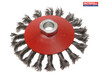 Faithfull - Conical Wire Brush 100mm M14 Bore 0.50mm Wire