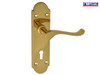 Forge - Backplate Handle Lock - Gable Brass Finish