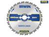 IRWIN - Construction Table & Mitre Circular Saw Blade 250 x 30mm x 24T ATB