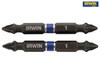 IRWIN - Impact Double Ended Screwdriver Bits Pozi PZ1 60mm Pack of 2