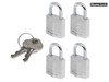 Master Lock - Aluminium 20mm Padlock 3-Pin - Keyed Alike x 4