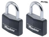 Master Lock - Aluminium Black Vinyl Cover 40mm Padlock 4-Pin - Keyed Alike x 2