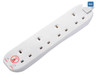 Masterplug - Extension Lead 240 Volt Surge Protected 4 Gang 13 Amp 2 Metre