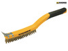 Roughneck - Carbon Steel Wire Brush Soft Grip with Scraper 355mm (14in) - 3 Row