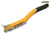 Roughneck - Brass Wire Brush Soft Grip with Scraper 355mm (14in) - 3 Row
