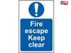 Scan - Fire Escape Keep Clear - PVC 200 x 300mm