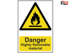 Scan - Danger Highly Flammable Material - PVC 200 x 300mm