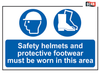 Scan - Safety Helmets + Footwear To Be Worn PVC 600 x 400mm