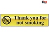 Scan - Thank You For Not Smoking - Polished Brass Effect 200 x 50mm