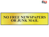 Scan - No Free Newspapers Or Junk Mail - Polished Brass Effect 200 x 50mm