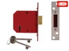 UNION - 2101 5 Lever Mortice Deadlock Satin Brass Finish 77.5mm 3in Box