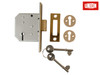 UNION - 2177 3 Lever Mortice Deadlock Polished Brass 65mm 2.5in Visi