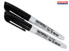 Faithfull - Fibre Tip Marker Pen Black (Pack of 2)