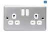 Masterplug - Metal Clad Switched Socket 2-Gang 13A