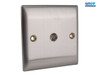 SMJ - Coaxial TV Socket 1-Gang Brushed Steel