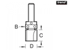 Trend - C121B x 1/4 TC Bearing Guided Template Profile Cutter 12.7mm x 9.5mm
