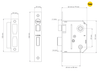 Yale Locks - PM320 3 Lever Mortice Sashlock Polished Brass 65mm 2.5in
