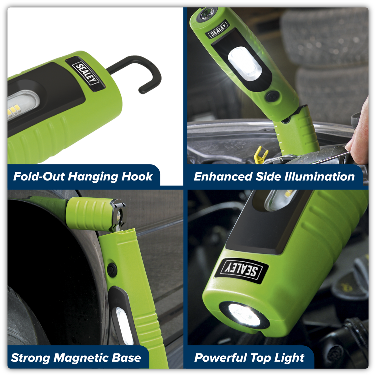 Rechargeable 360° Inspection Light 4W & 3W SMD LED - Green - Apex Tools ...