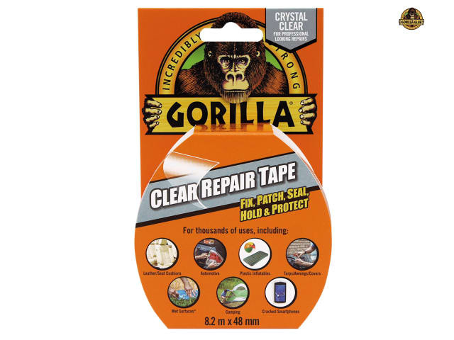 Gorilla Glue Gorilla Tape Clear Repair 48mm x 8.2m Apex Tools
