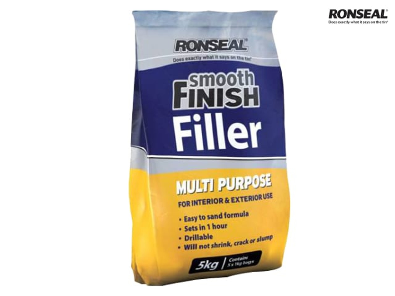 Ronseal Smooth Finish Multi Purpose Wall Powder Filler 5kg Apex
