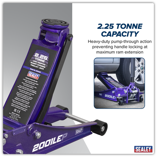 Low Profile Trolley Jack with Rocket Lift 2.25 Tonne - Purple