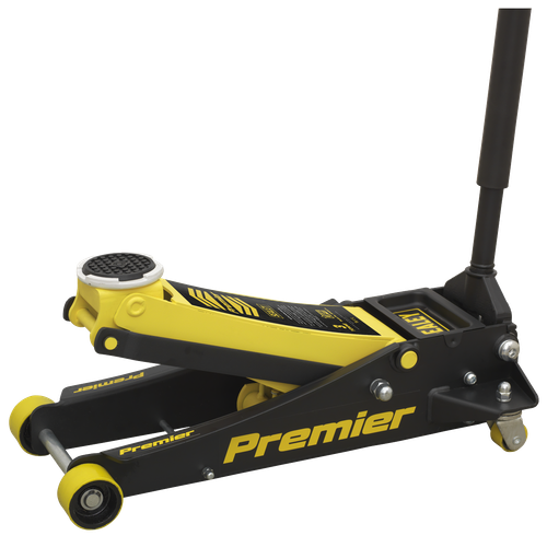 Premier Low Profile Trolley Jack with Rocket Lift 3 Tonne - Yellow