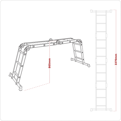 4-Way Aluminium Folding Platform Ladder - EN 131