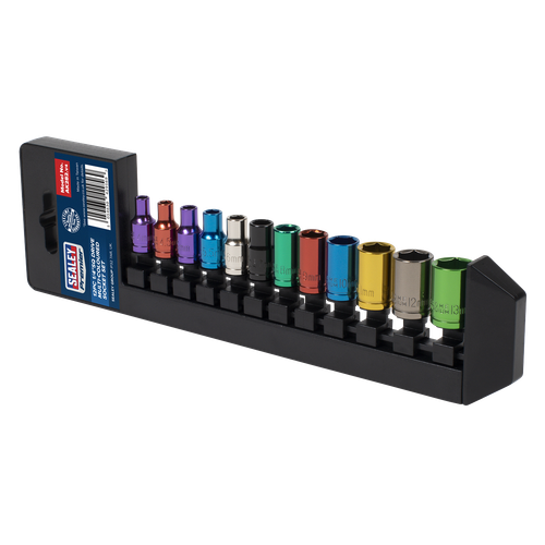Premier Multi-Coloured Socket Set 1/4"Sq Drive 12pc