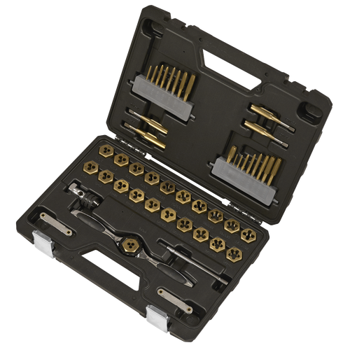 Premier Metric & Imperial Titanium Coated Hexagonal Tap & Die Set 46pc