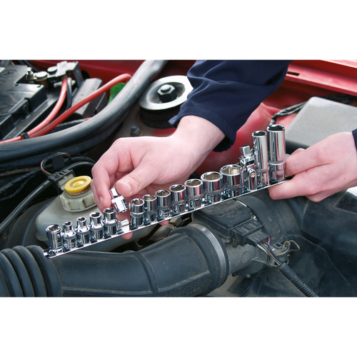 Premier Socket Retaining Rail with 14 Clips 3/8"Sq Drive